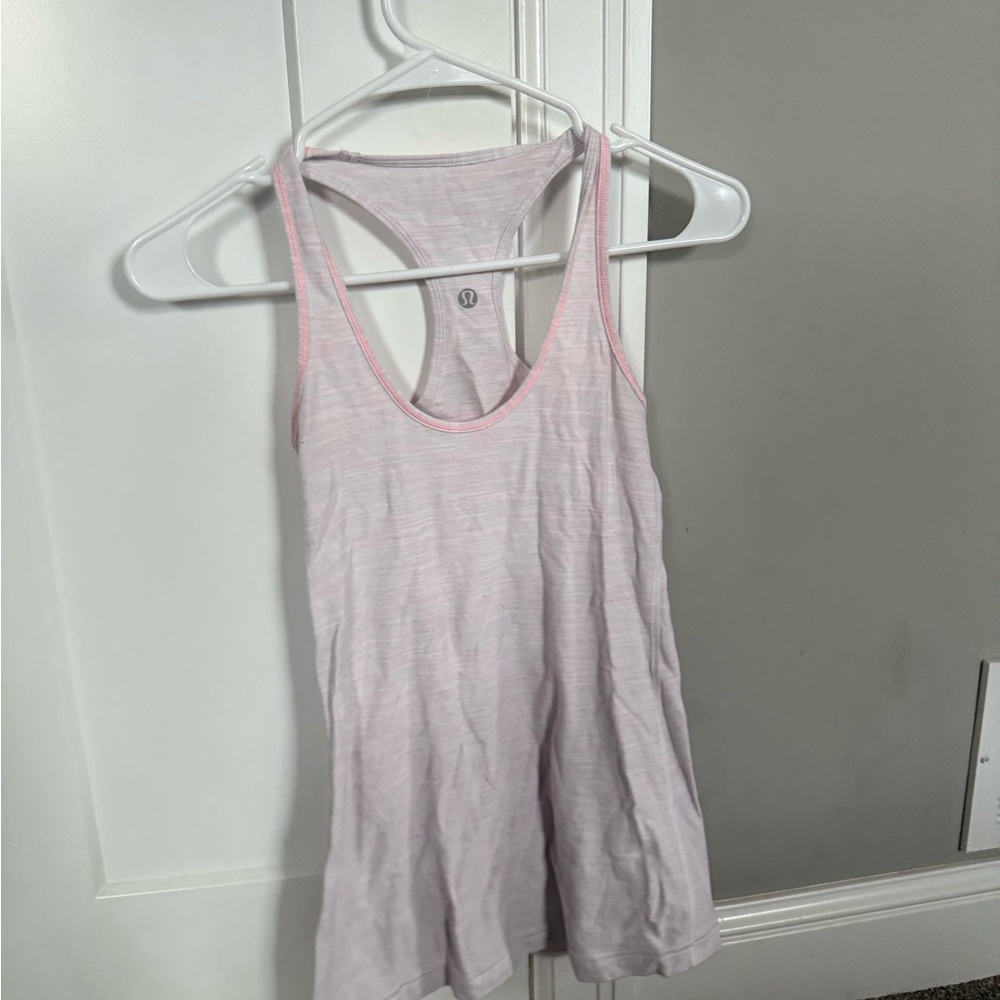 lululemon athletica Light Pink Striped Tank Top